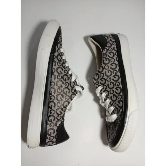 GBG GUESS Women's Signature Brown Blue Sneakers Low Top Lace Up 7.5 GGMEEKIE - Picture 5 of 7